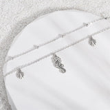 Womens Anklet 925 Sterling Silver  Layered Anklet Bracelet Dainty Beaded Chain Anklet Adjustable 11" Anklet for Women