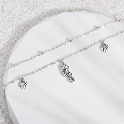 Womens Anklet 925 Sterling Silver  Layered Anklet Bracelet Dainty Beaded Chain Anklet Adjustable 11" Anklet for Women