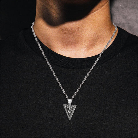 Arrow Necklace for Men 925 Sterling Silver Amulet Pendant Jewellery Birthday Gifts for Women Unisex 20+2‘’ Stainless Steel Chain