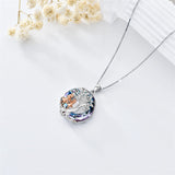 Tree of Life Sister Necklace 925 Sterling Silver Friendship Crystal Pendant Necklace Gifts for Women Girls