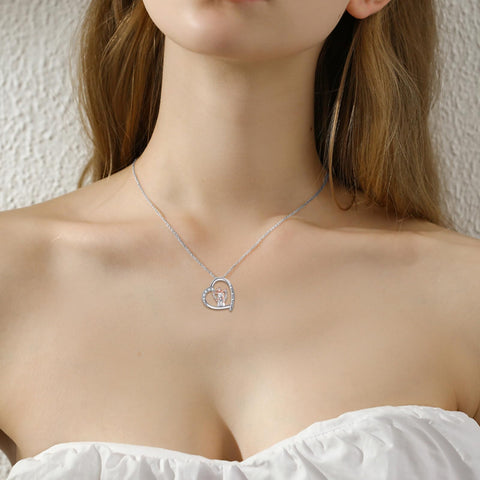 925 Sterling Silver Father Daughter Heart Pendant Necklace from Dad I Love You Forever Jewelry