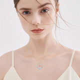 925 Sterling Silver Father Daughter Heart Pendant Necklace from Dad I Love You Forever Jewelry