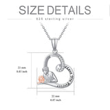 925 Sterling Silver Father Daughter Heart Pendant Necklace from Dad I Love You Forever Jewelry