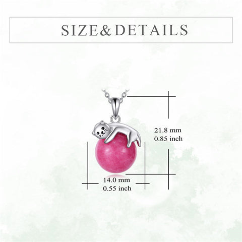 925 Sterling Silver Animal Necklace with Rose Quartz