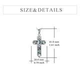 Baptism Cross Necklace Sterling Silver Pendant Celtic Knot Cross Jewelry Gift for Men Boys Teens