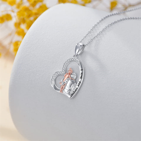 925 Sterling Silver Father Daughter Heart Pendant Necklace from Dad I Love You Forever Jewelry