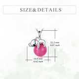 925 Sterling Silver Animal Necklace with Rose Quartz