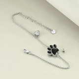 Ashe Bracelets for Women Sterling Silver Paw Print Urn Cremation Jewelry Pet Ashes for Women Keepsake Bracelet