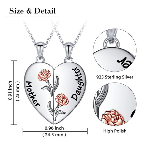 925 Sterling Silver Mother Daughter Granddaughter Family Heart Pendant Necklace Jewelry From Mom Grandmother