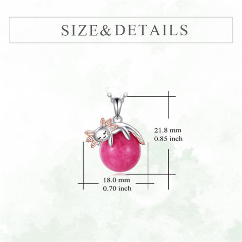 925 Sterling Silver Animal Necklace with Rose Quartz