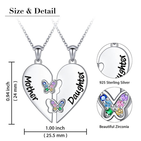925 Sterling Silver Mother Daughter Granddaughter Family Heart Pendant Necklace Jewelry From Mom Grandmother