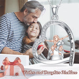 925 Sterling Silver Father Daughter Heart Pendant Necklace from Dad I Love You Forever Jewelry