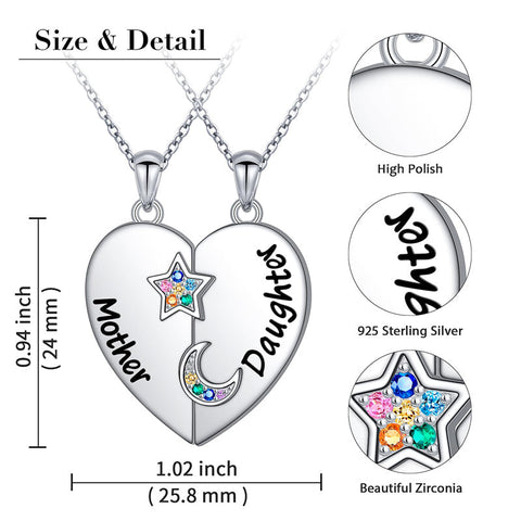 925 Sterling Silver Mother Daughter Granddaughter Family Heart Pendant Necklace Jewelry From Mom Grandmother
