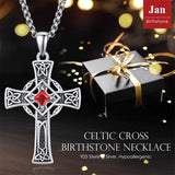 925 Sterling Silver Cross Necklace for Men  Amulet Necklace Protection Jewelry Religious Gifts with 2.5mm 22"+2" Rolo Chain