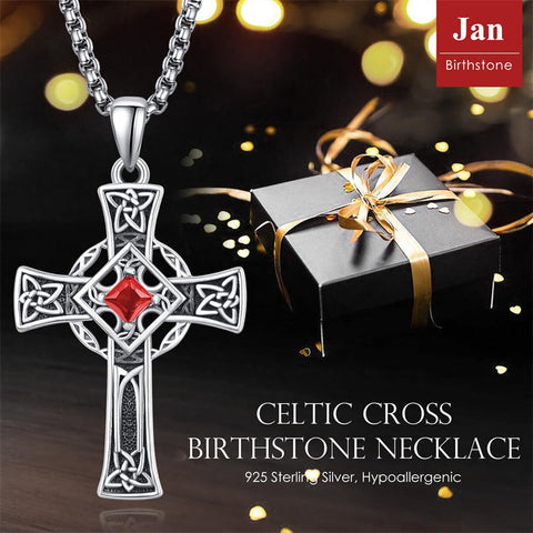 925 Sterling Silver Cross Necklace for Men  Amulet Necklace Protection Jewelry Religious Gifts with 2.5mm 22"+2" Rolo Chain