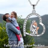 925 Sterling Silver Father Daughter Heart Pendant Necklace from Dad I Love You Forever Jewelry