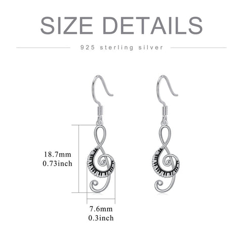 925 Sterling Silver Music Paino Dangle Earrings for Women Earrings Hypoallergenic Jewelry Gifts for Women