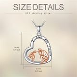 925 Sterling Silver Father Daughter Heart Pendant Necklace from Dad I Love You Forever Jewelry