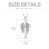 925 Sterling Silver Wing Cross Cremation Urn Necklaces Birthstone Custom Personalized Memorial Keepsake Cross Jewelry