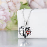 Urn Necklaces for Ashes 925 Sterling Silver Heart Skeleton Birthstone Necklace Cremation Jewelry Memorial Gifts for Women Men Mom