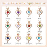 925 Sterling Silver Rose Flower Heart Pendant Necklace Birthday Valentine's Day Gift for Women Wife Mom Girlfriend