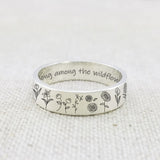 Wildflowers Ring S925 Silver For Nature Lover Gift