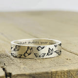 925 Sterling Silver Personalized Butterfly Ring Butterfly Necklace Do What Makes Your Soul Shine