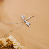 Sterling Silver Dragonfly Necklace Open Work Dragon Fly Pendant Dragonfly Jewelry  Insect Jewelry